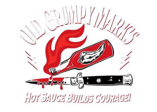 Old Grumpy Mark's Hot Sauce Builds Courage Logo